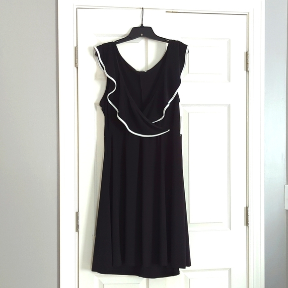 TASH + Sophie Ruffle Piped Trim Dress, Size XL, Black - Picture 1 of 11